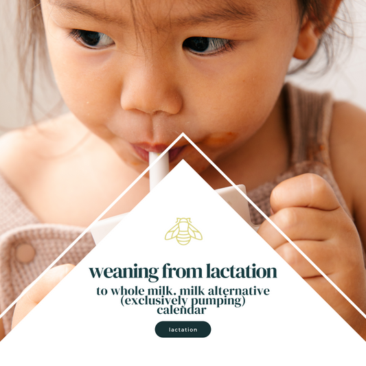 weaning from lactation to whole milk/ milk alternative (exclusively pumping) calendar